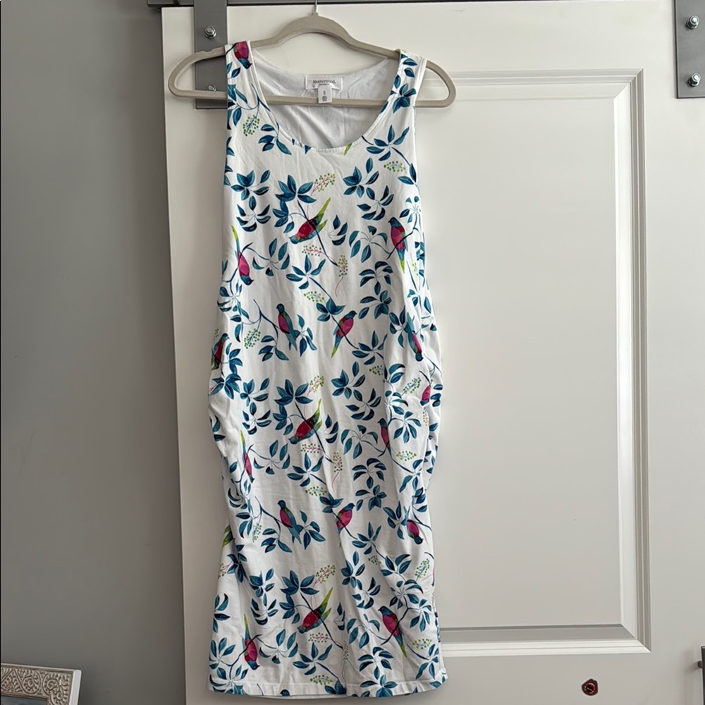 Motherhood Maternity - Blue Pink Sleeveless Midi Dress
